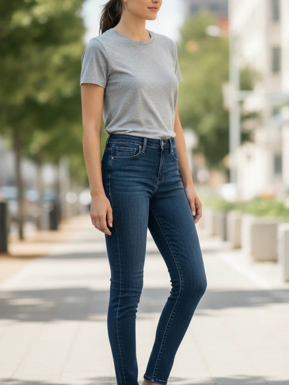 Good American Women’s Dark Wash High Rise Skinny Jeans. Size 2